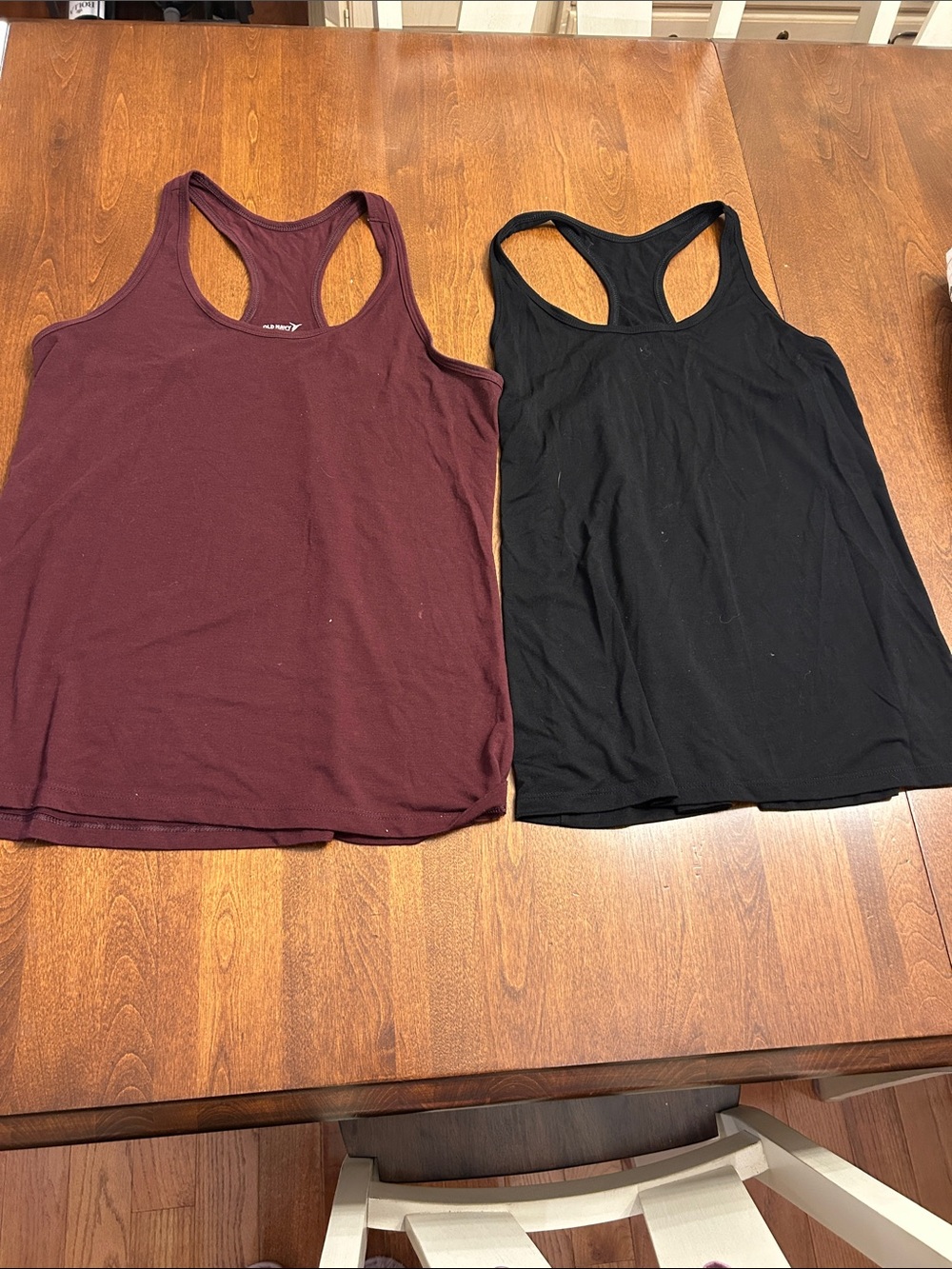 Old Navy UltraLite Racerback Performance Tank Set Purple & Black Medium